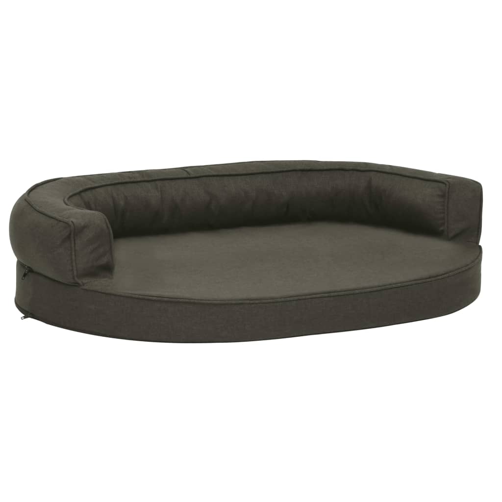 Ergonomic Dog Bed Mattress 75x53 cm Linen Look Dark Grey