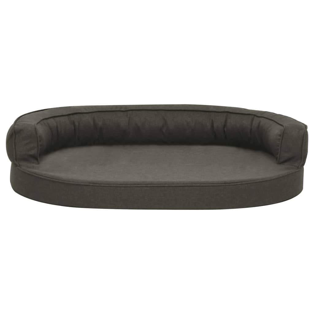 Ergonomic Dog Bed Mattress 75x53 cm Linen Look Dark Grey