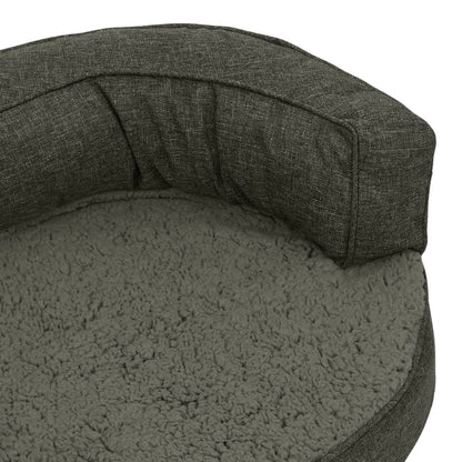 Ergonomic Dog Bed Mattress 75x53 cm Linen Look Fleece Dark Grey