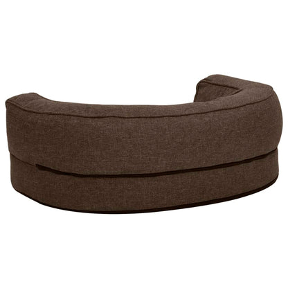 Ergonomic Dog Bed Mattress 60x42 cm Linen Look Fleece Brown