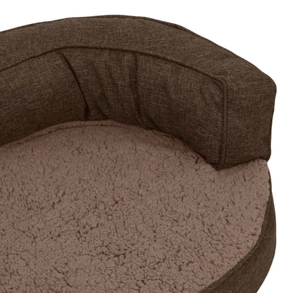 Ergonomic Dog Bed Mattress 60x42 cm Linen Look Fleece Brown