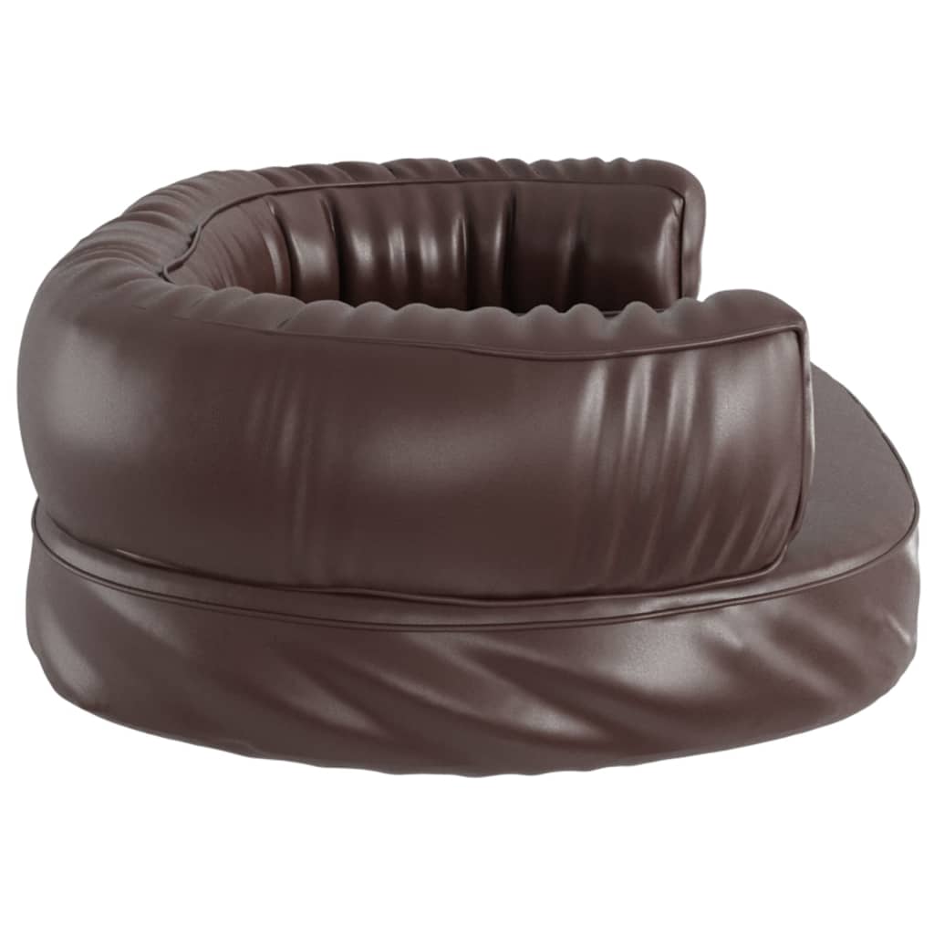 Ergonomic Foam Dog Bed Brown 60x42 cm Faux Leather