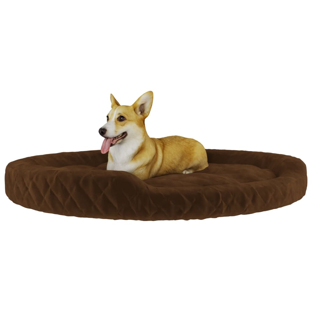 Dog Bed Brown 110x90x23 cm Plush