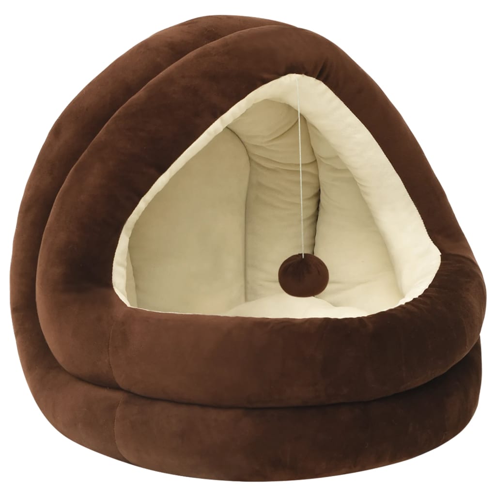 Cat Bed 50x50x45 cm Brown and Cream