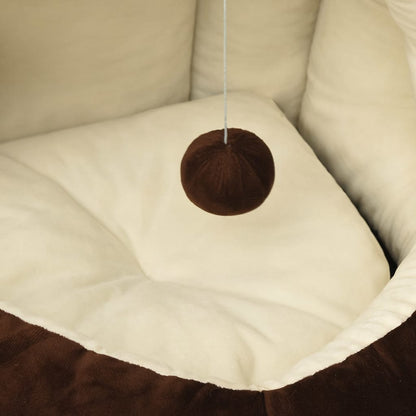 Cat Bed 50x50x45 cm Brown and Cream