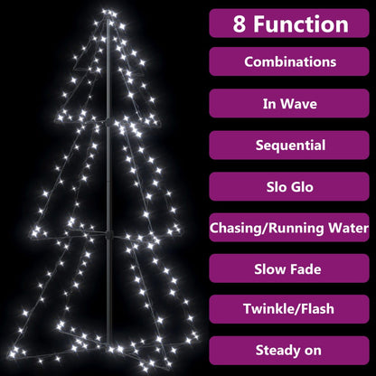 Christmas Cone Tree 160 LEDs Indoor and Outdoor 78x120 cm