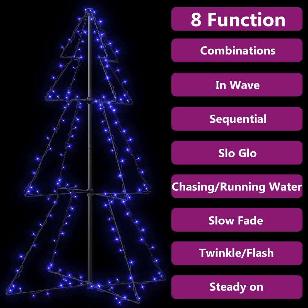 Christmas Cone Tree 160 LEDs Indoor and Outdoor 78x120 cm