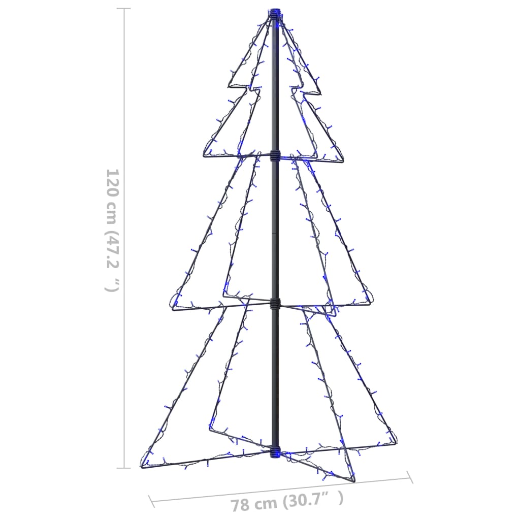 Christmas Cone Tree 160 LEDs Indoor and Outdoor 78x120 cm