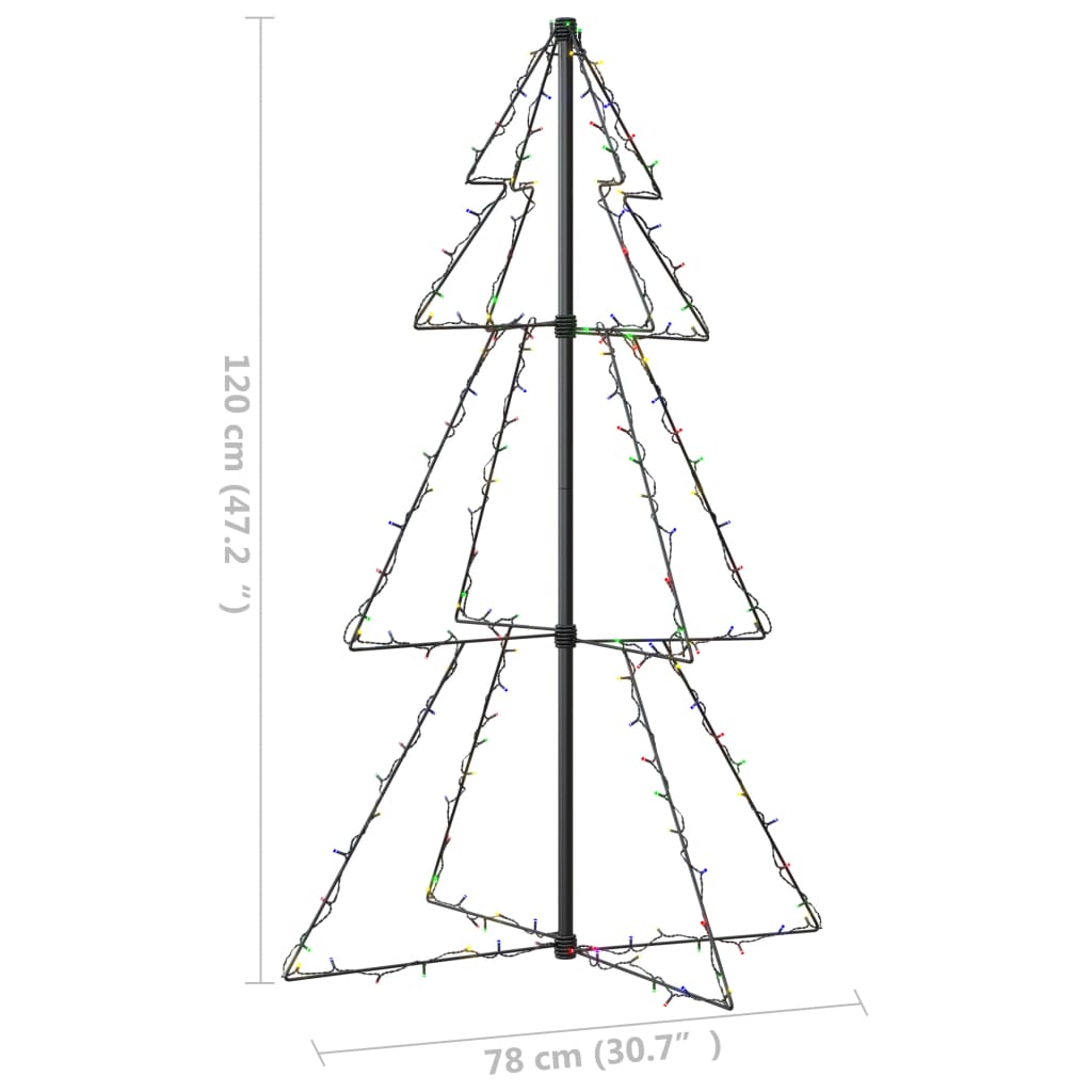 Christmas Cone Tree 160 LEDs Indoor and Outdoor 78x120 cm