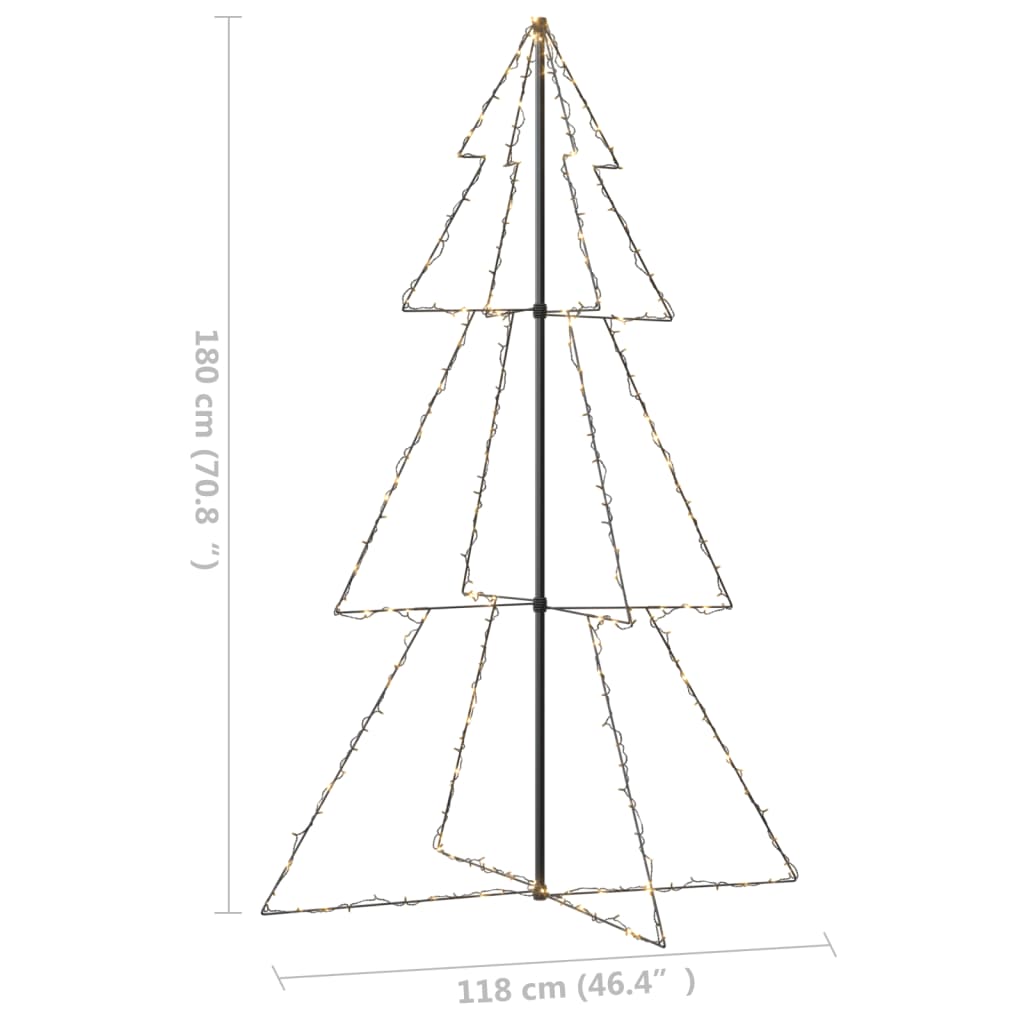 Christmas Cone Tree 240 LEDs Indoor and Outdoor 118x180 cm