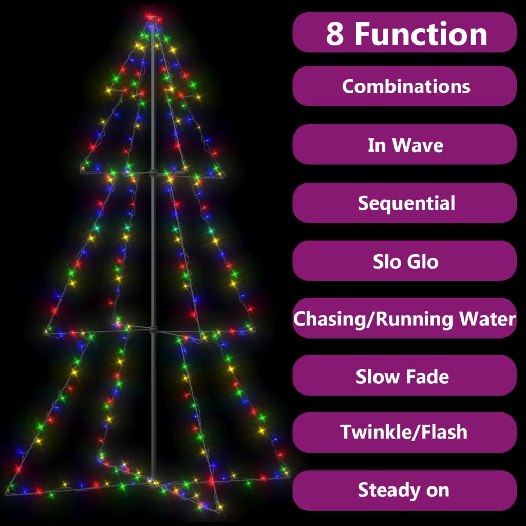 Christmas Cone Tree 240 LEDs Indoor and Outdoor 118x180 cm