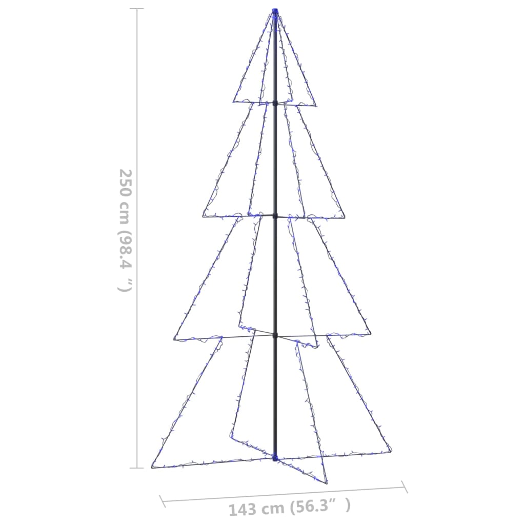 Christmas Cone Tree 360 LEDs Indoor and Outdoor 143x250 cm