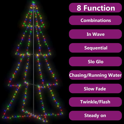 Christmas Cone Tree 360 LEDs Indoor and Outdoor 143x250 cm