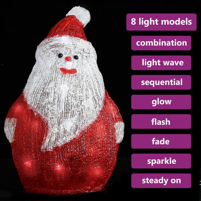 LED Christmas Acrylic Santa Figure Indoor and Outdoor 28cm