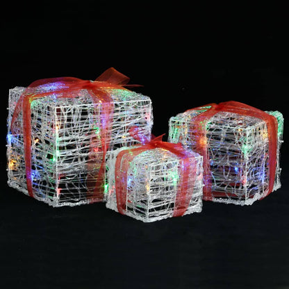 Decorative Acrylic Christmas Gift Boxes 3 pcs Colourful