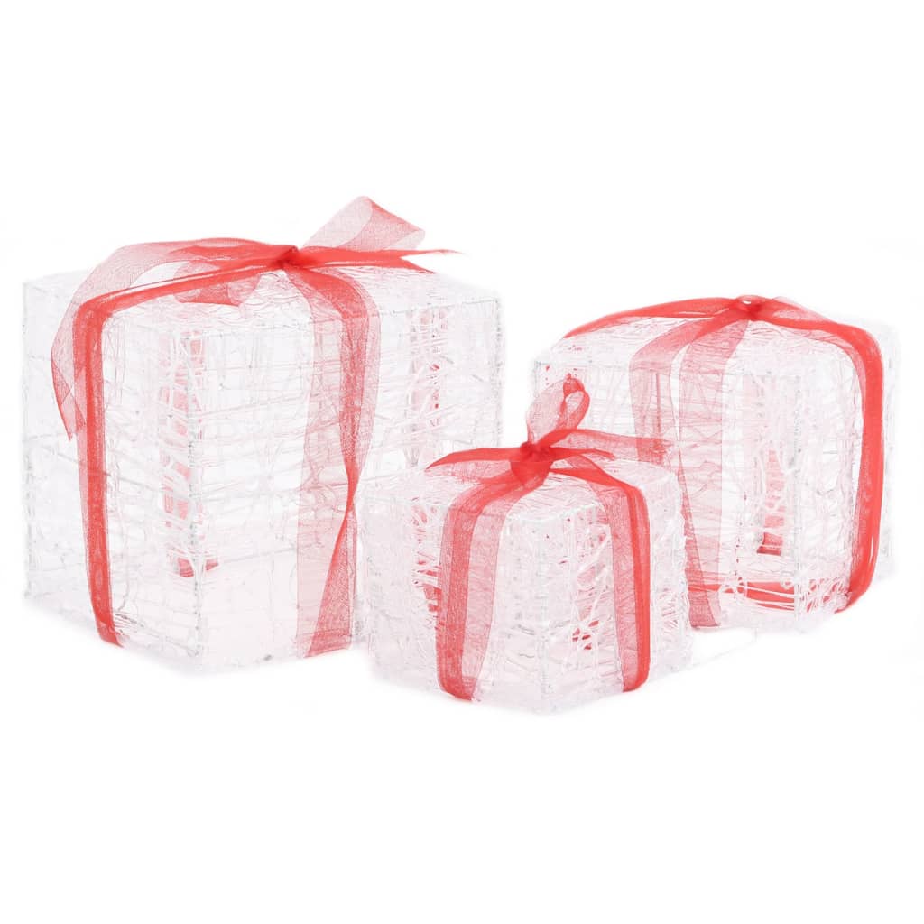 Decorative Acrylic Christmas Gift Boxes 3 pcs Colourful