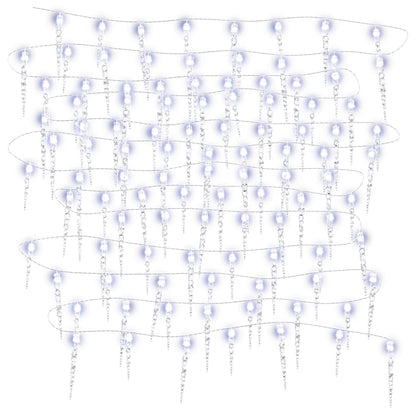 Christmas Icicle Lights 40pcs Cold White Acrylic Remote Control