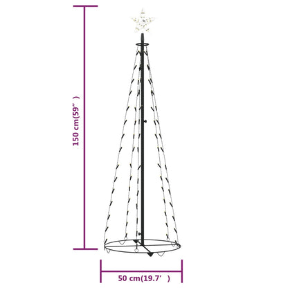 Christmas Cone Tree Warm White 84 LEDs Decoration 50x150 cm