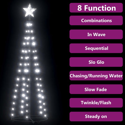 Christmas Cone Tree Cold White 84 LEDs Decoration 50x150 cm