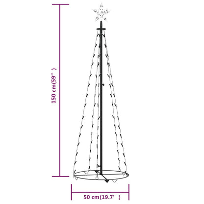 Christmas Cone Tree Cold White 84 LEDs Decoration 50x150 cm