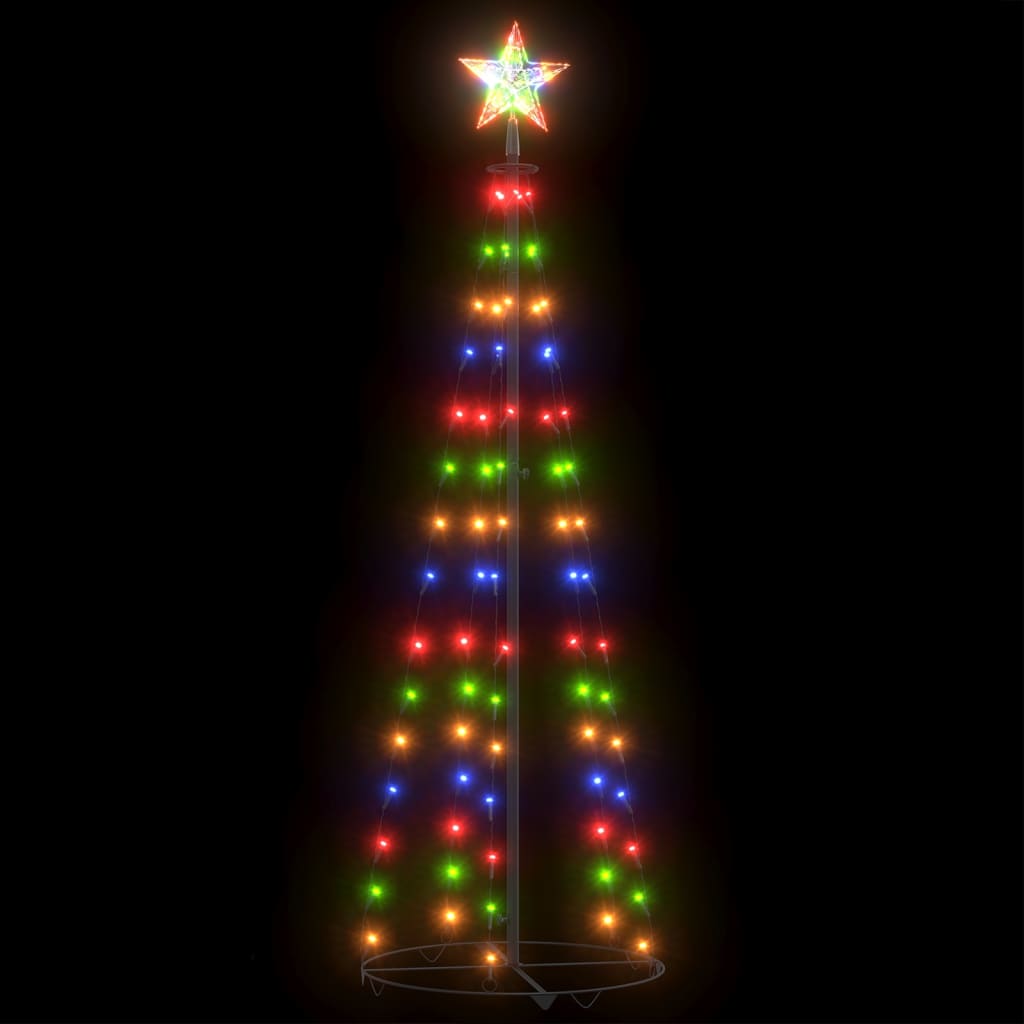 Christmas Cone Tree Colourful 84 LEDs Decoration 50x150 cm