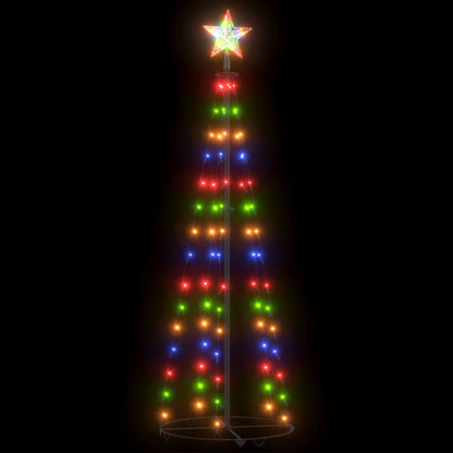 Christmas Cone Tree Colourful 84 LEDs Decoration 50x150 cm