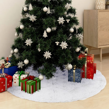 Luxury Christmas Tree Skirt White 122 cm Faux