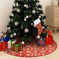 Luxury Christmas Tree Skirt with Sock Red 90 cm Fabric