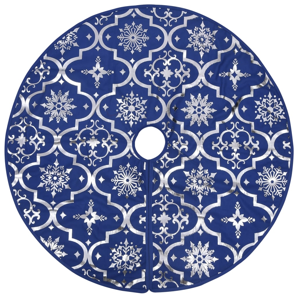 Luxury Christmas Tree Skirt with Sock Blue 90 cm Fabric