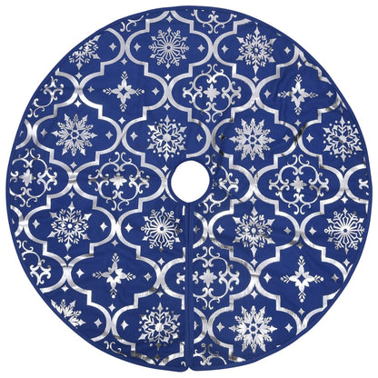 Luxury Christmas Tree Skirt with Sock Blue 122 cm Fabric