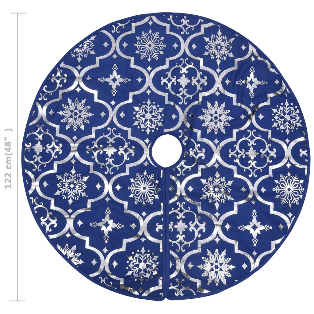 Luxury Christmas Tree Skirt with Sock Blue 122 cm Fabric