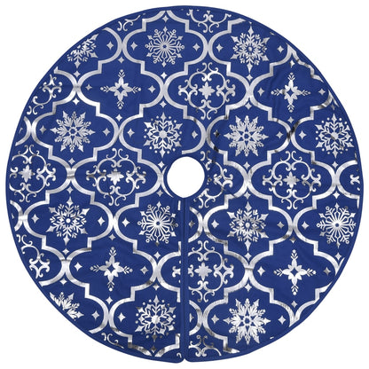 Luxury Christmas Tree Skirt with Sock Blue 150 cm Fabric