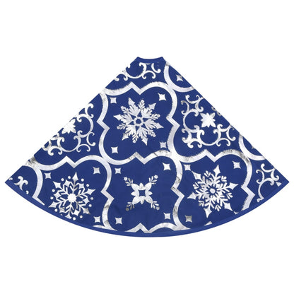 Luxury Christmas Tree Skirt with Sock Blue 150 cm Fabric