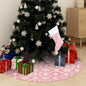 Luxury Christmas Tree Skirt with Sock Pink 122 cm Fabric