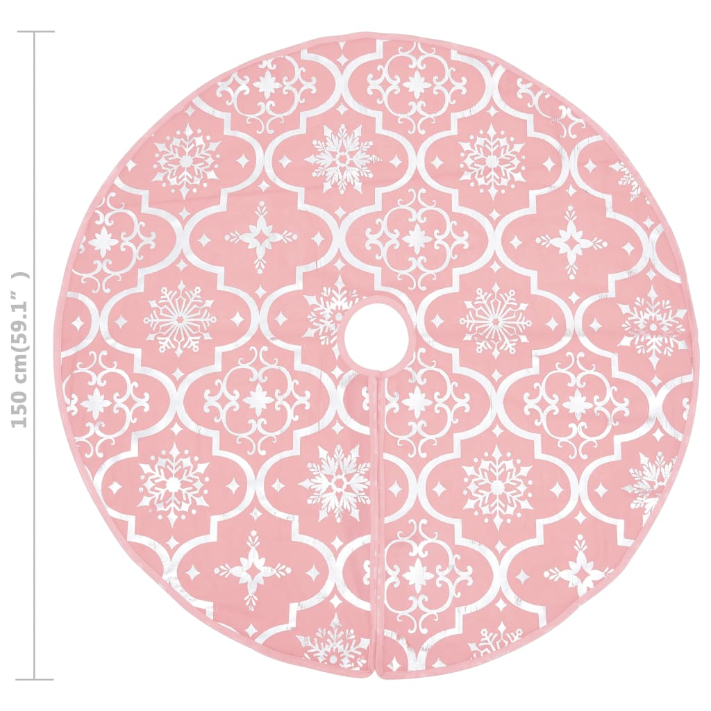 Luxury Christmas Tree Skirt with Sock Pink 150 cm Fabric