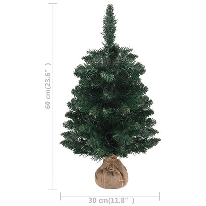 Artificial Pre-lit Christmas Tree with Stands Green 60 cm PVC