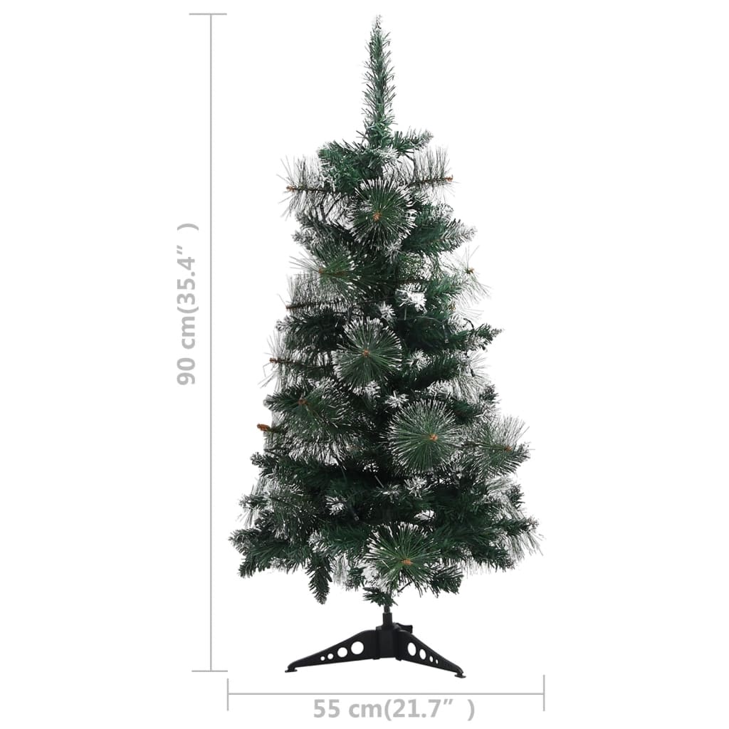 Artificial Pre-lit Christmas Tree with Stands Green 90 cm PVC