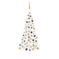 Artificial Half Pre-lit Christmas Tree with Ball Set White 180 cm