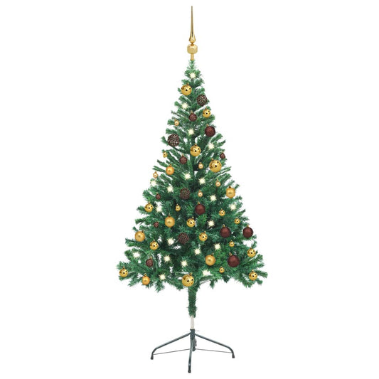 Artificial Pre-lit Christmas Tree with Ball Set 150cm 380 Branches