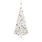 Artificial Pre-lit Christmas Tree with Ball Set L 240 cm White