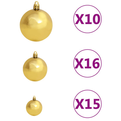 Artificial Pre-lit Christmas Tree with Ball Set L 240 cm White