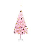 Artificial Pre-lit Christmas Tree with Ball Set Pink 120 cm PVC