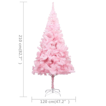 Artificial Pre-lit Christmas Tree with Ball Set Pink 210 cm PVC