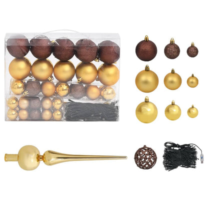 Artificial Pre-lit Christmas Tree with Ball Set Black 150 cm PVC