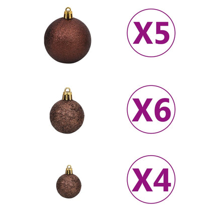 Artificial Pre-lit Christmas Tree with Ball Set Black 150 cm PVC