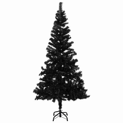 Artificial Pre-lit Christmas Tree with Ball Set Black 180 cm PVC