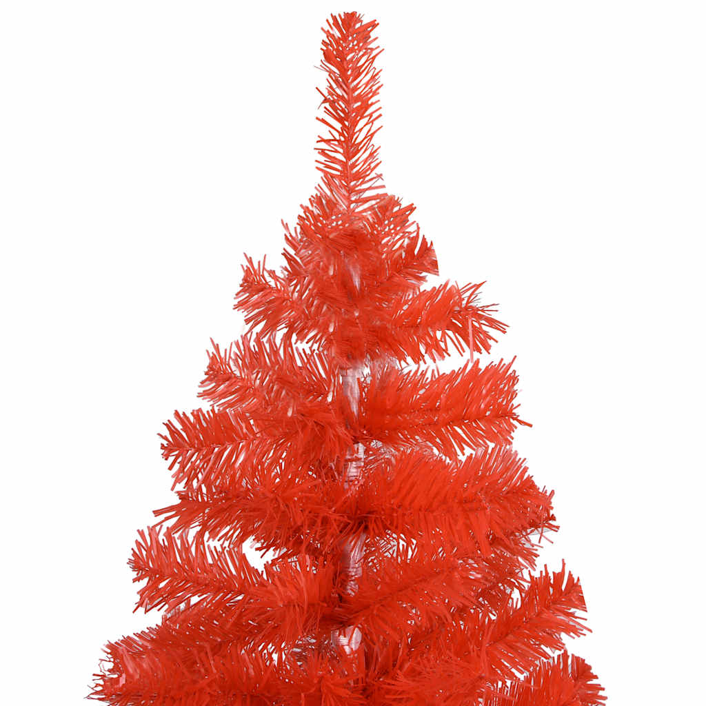 Artificial Pre-lit Christmas Tree with Ball Set Red 180 cm PVC