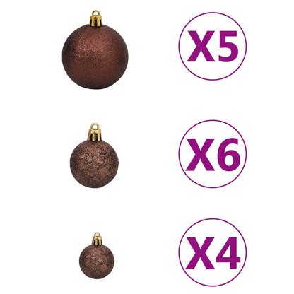 Artificial Pre-lit Christmas Tree with Ball Set Gold 150 cm PET