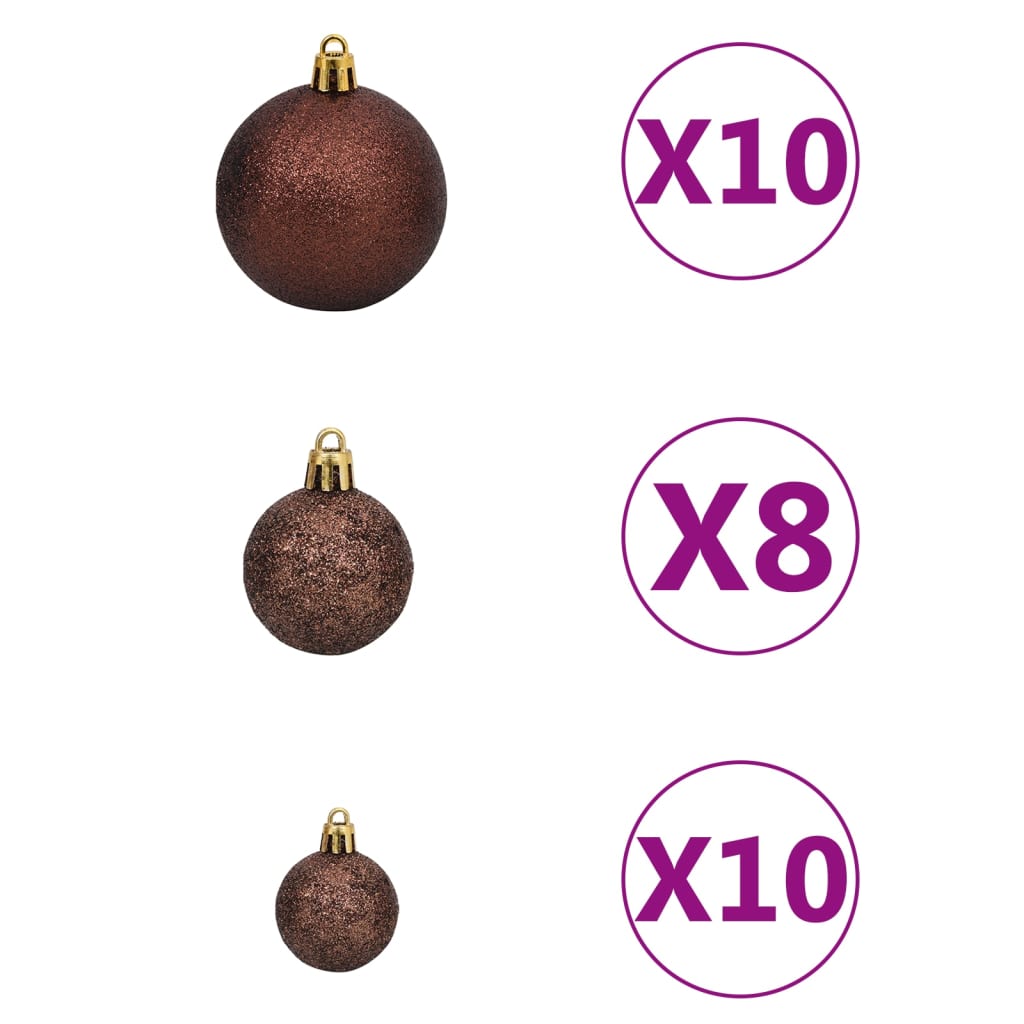 Artificial Pre-lit Christmas Tree with Ball Set Gold 210 cm PET