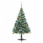 Frosted Pre-lit Christmas Tree with Ball Set&Pinecones 150 cm